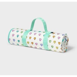 Roller Rabbit x Target Heart Print Outdoor Picnic Blanket White Mint Green 72x72